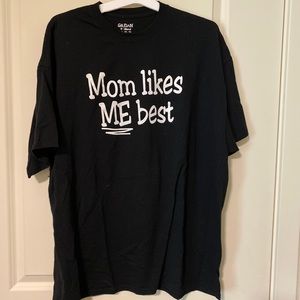 "Mom Likes Me Best" Black Tee - 2X